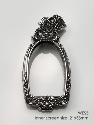 WES5Whitebrass Wessuwan amulet casing 21x33mm