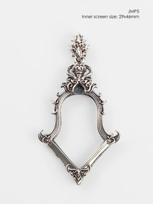 JMP5Silver925 Jumpee Pim Yai Jumbo amulet casing screen inner size 29x46mm