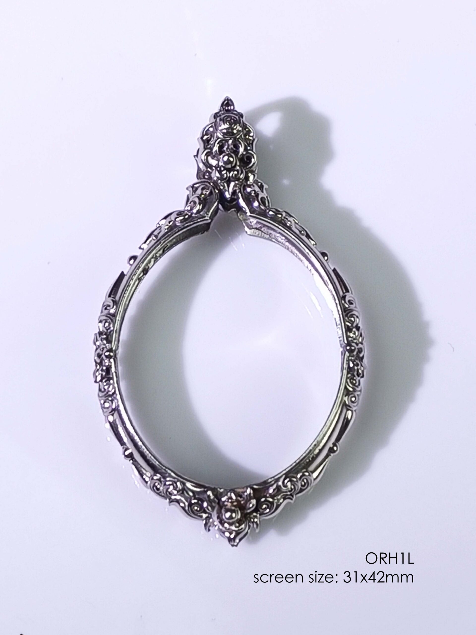 ORH1LWhitebrass Orahan1L Oval amulet casing 31x42mm