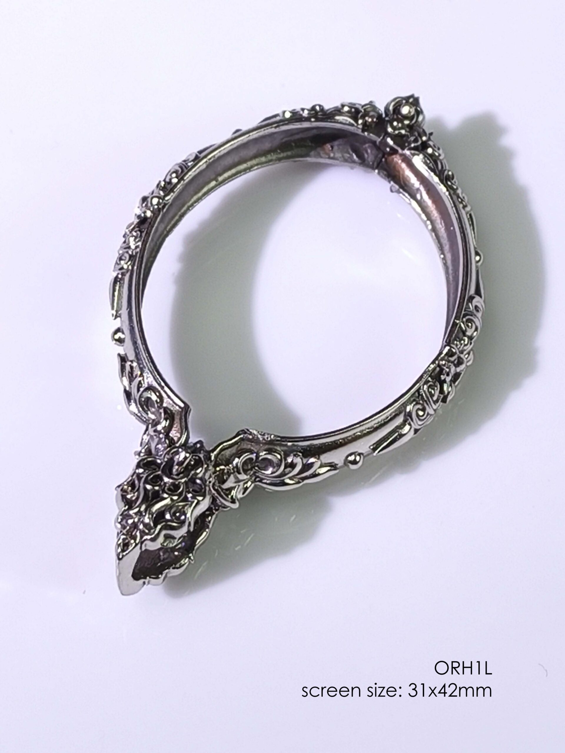 ORH1LWhitebrass Orahan1L Oval amulet casing 31x42mm - Image 5