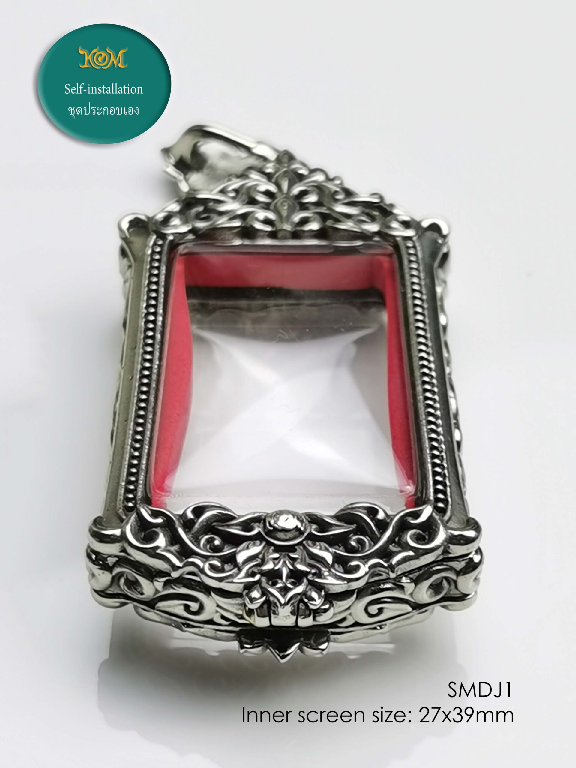 SMDJ1Whitebrass Somdej1 Pim Yai amulet casing inner size 27x39mm - Image 11