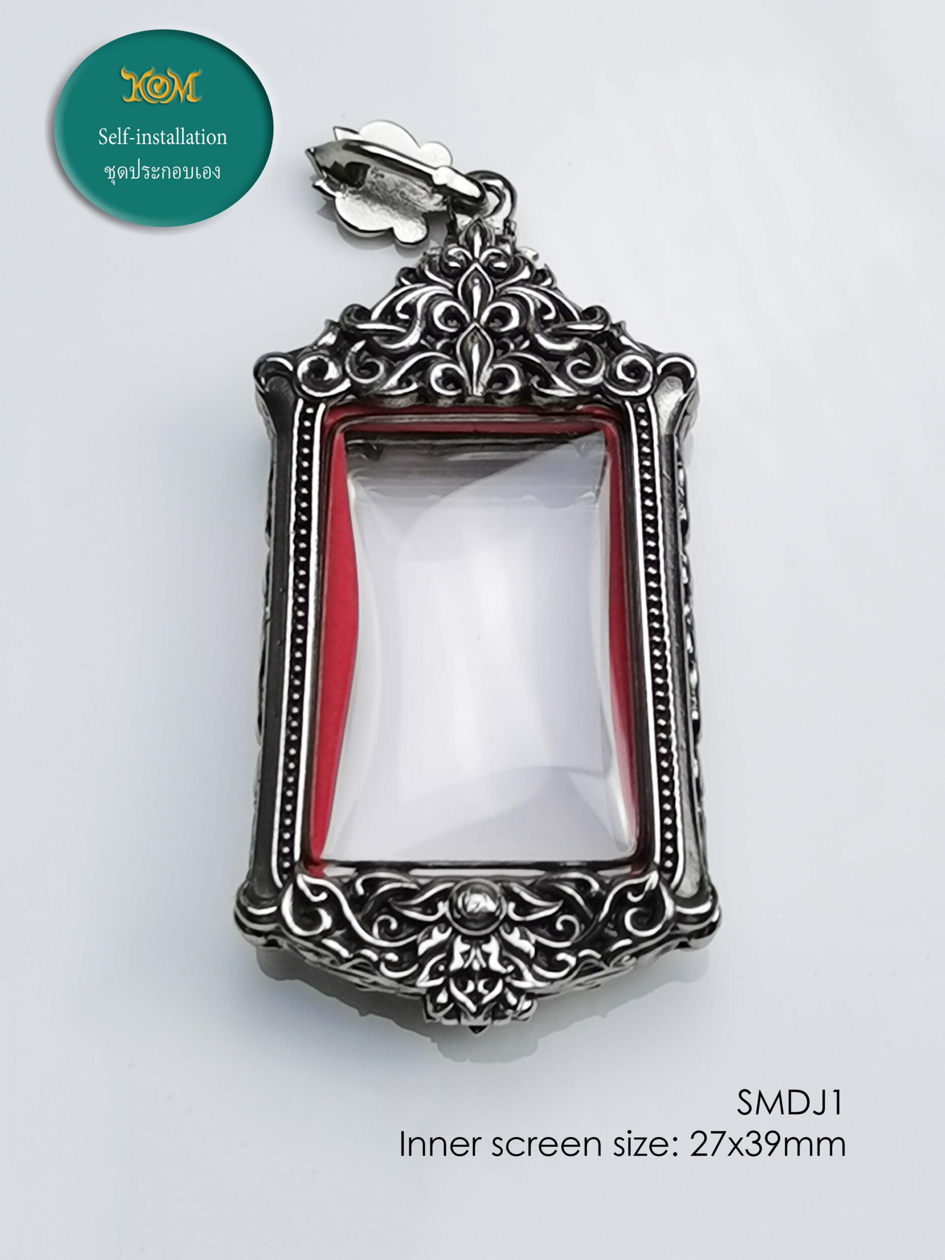 SMDJ1Whitebrass Somdej1 Pim Yai amulet casing inner size 27x39mm - Image 9
