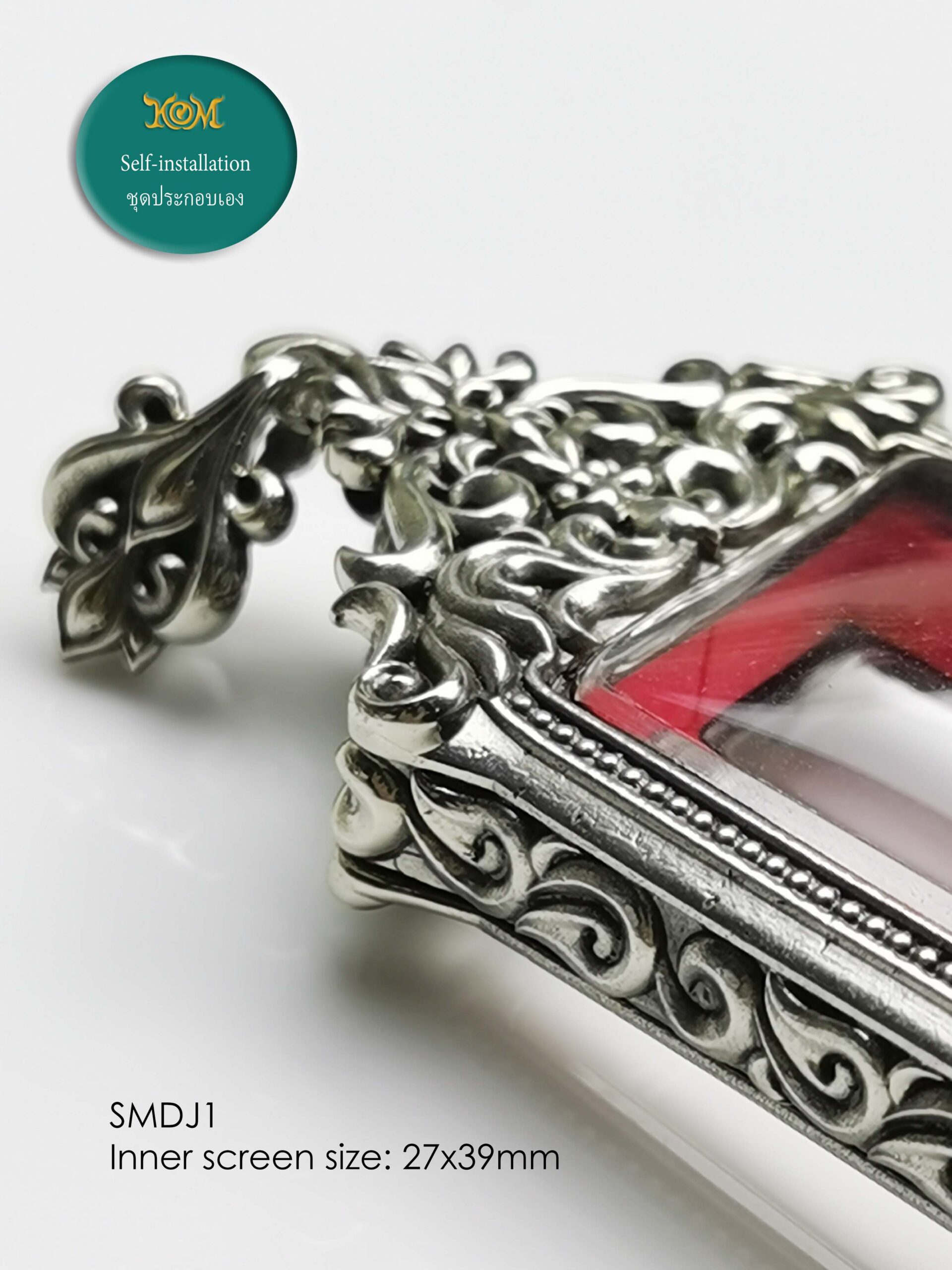 SMDJ1Whitebrass Somdej1 Pim Yai amulet casing inner size 27x39mm - Image 7