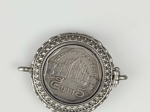 RND5Whitebrass round amulet casing inner diameter 24mm