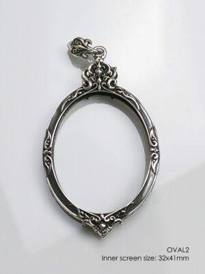 OVAL2Silver925 Oval2 amulet casing 32x41mm