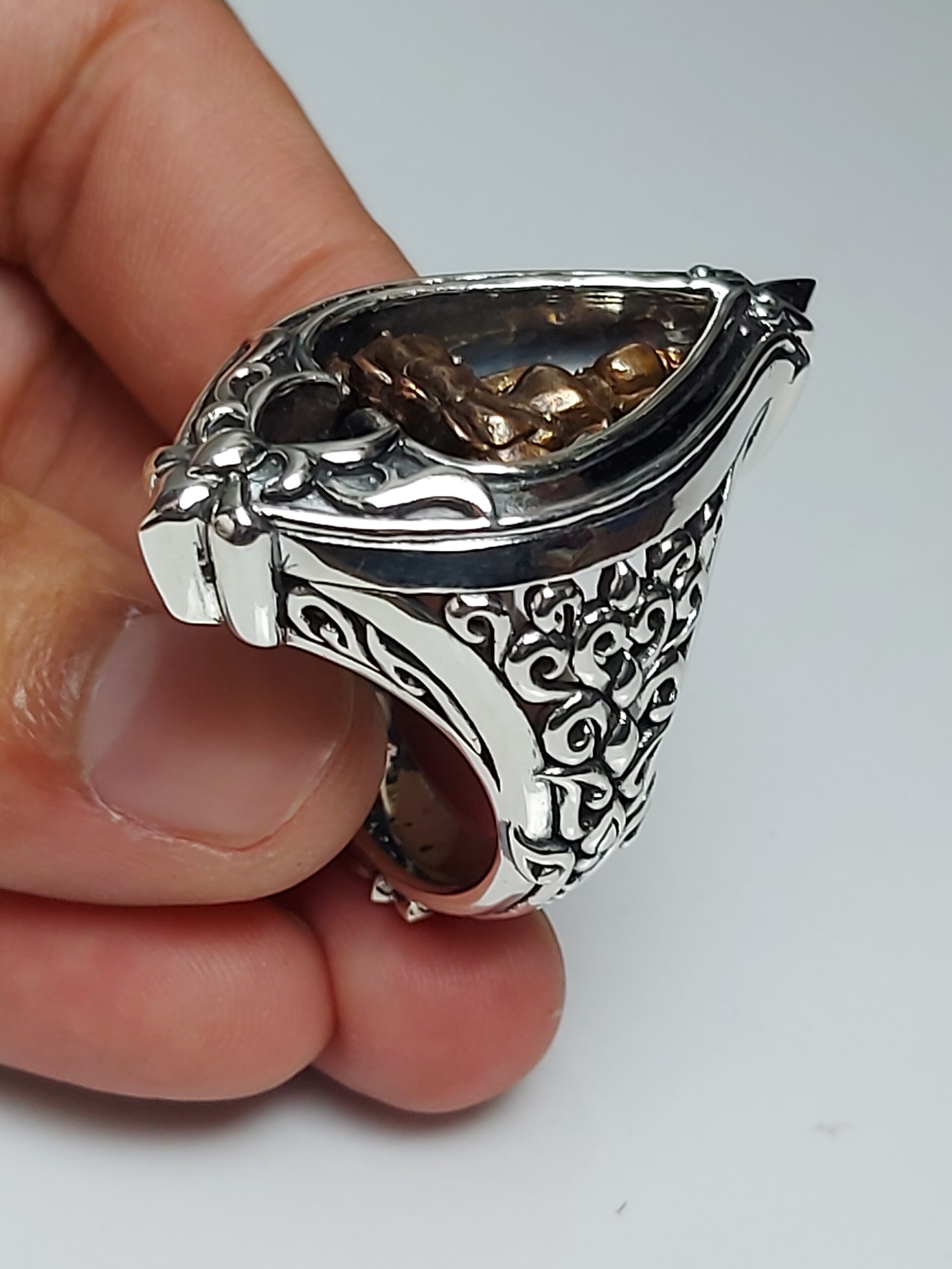 Custom ring Silver925 setting with amulet Original by KOMjewelry