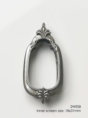 2WES8Whitebrass Wessuwan amulet casing 18x31mm