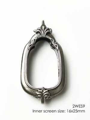 2WES9Whitebrass Wessuwan amulet casing 16x25mm