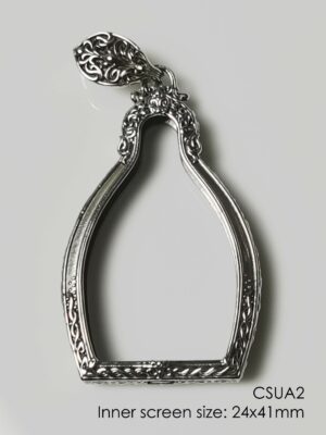 CSUA2Whitebrass Chao Sua amulet casing 24x41mm