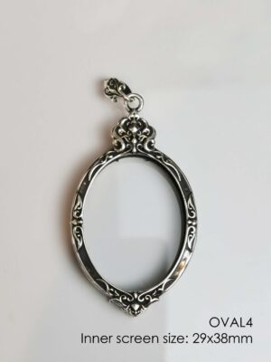 OVAL4Silver925 amulet casing inner screen size 29x38mm