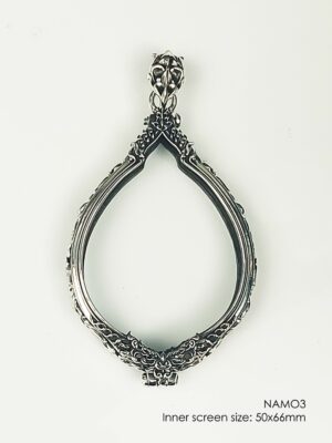 NAMO3Whitebrass amulet casing inner screen size 50x66mm