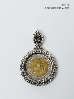1RND10Silver925 Round amulet casing inner diameter 26mm