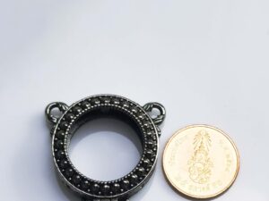 PS3RND25Whitebrass round amulet casing inner diameter 16mm