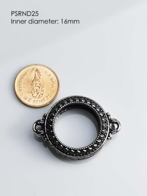 PSRND25Whitebrass round amulet casing inner diameter 16mm