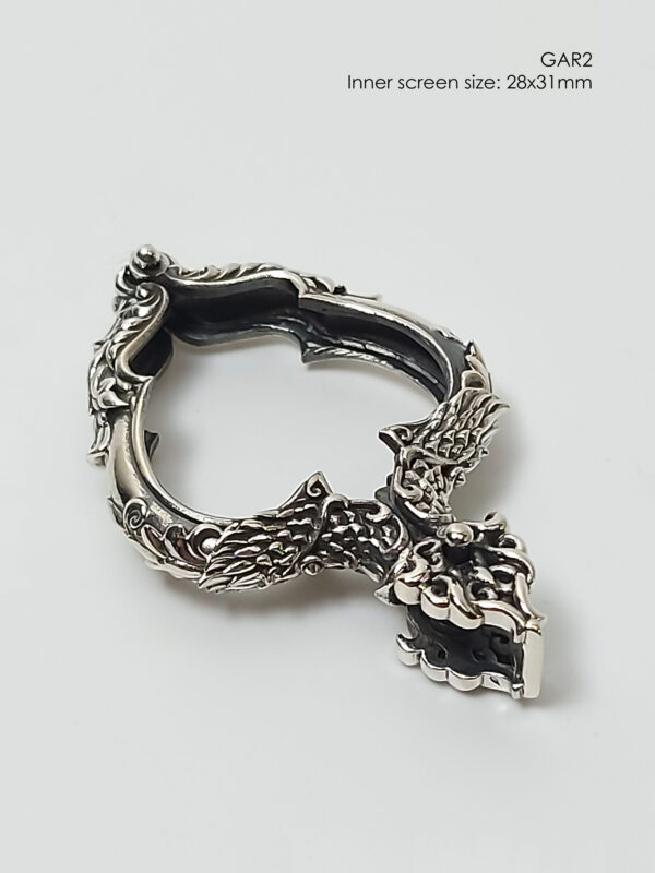 GAR2Silver925 Garuda amulet casing 28x31mm - Image 3