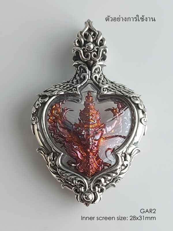 GAR2Silver925 Garuda amulet casing 28x31mm - Image 8