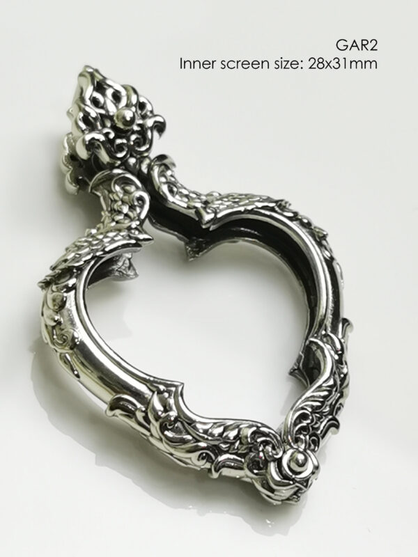 GAR2Whitebrass Garuda amulet casing 28x31mm - Image 8