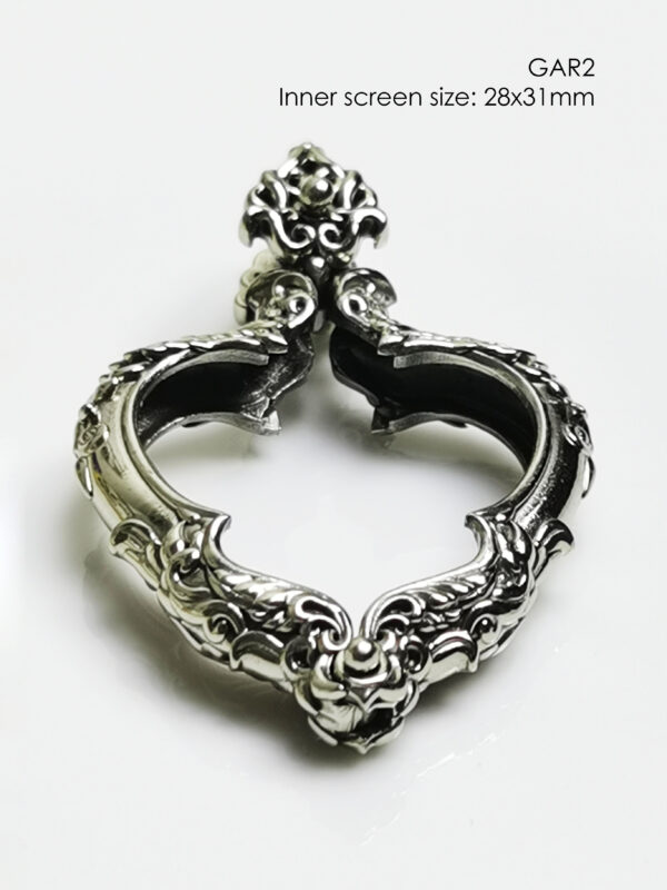 GAR2Whitebrass Garuda amulet casing 28x31mm - Image 7