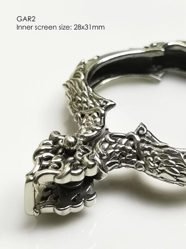 GAR2Whitebrass Garuda amulet casing 28x31mm - Image 6