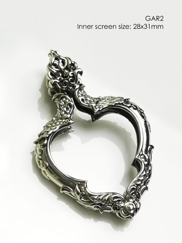 GAR2Whitebrass Garuda amulet casing 28x31mm - Image 5