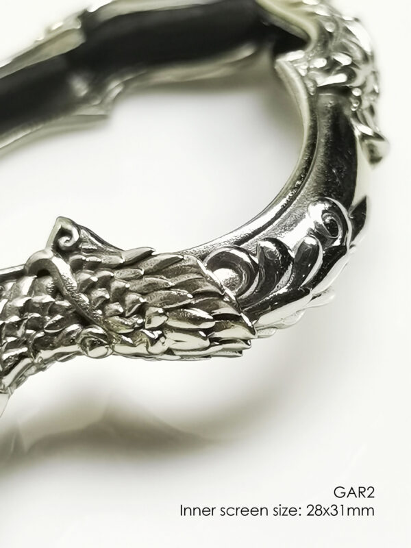 GAR2Whitebrass Garuda amulet casing 28x31mm - Image 4