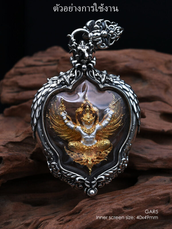 GAR5Silver925 Garuda5 amulet casing inner size 40x49mm - Image 17