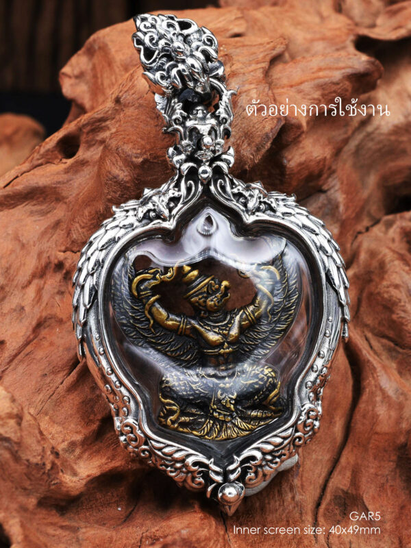 GAR5Silver925 Garuda5 amulet casing inner size 40x49mm - Image 15