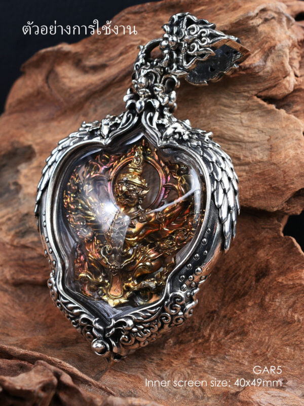 GAR5Silver925 Garuda5 amulet casing inner size 40x49mm - Image 14