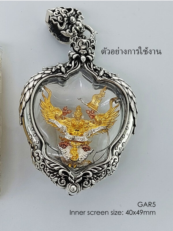GAR5Silver925 Garuda5 amulet casing inner size 40x49mm - Image 12