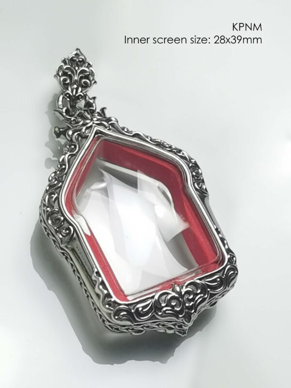 KPNMWhitebrass Khun Paen Medium amulet casing 28x39mm - Image 10