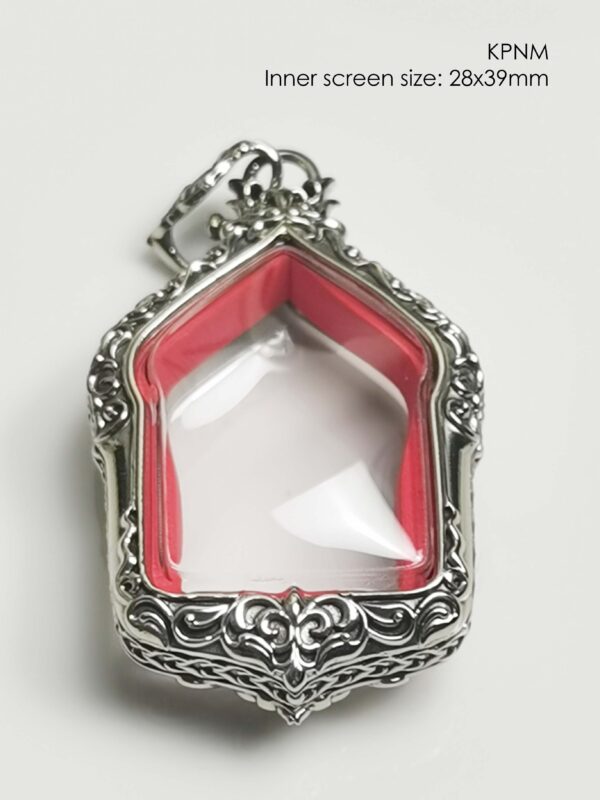 KPNMWhitebrass Khun Paen Medium amulet casing 28x39mm - Image 9