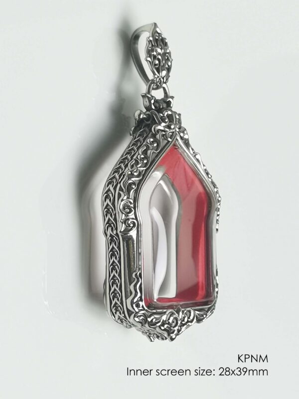 KPNMWhitebrass Khun Paen Medium amulet casing 28x39mm - Image 8