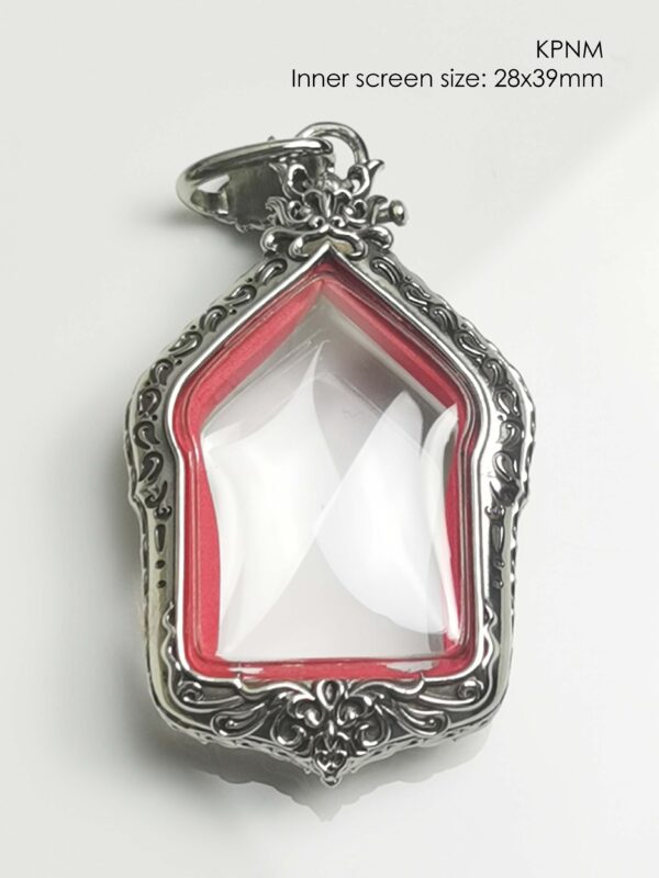 KPNMWhitebrass Khun Paen Medium amulet casing 28x39mm - Image 7