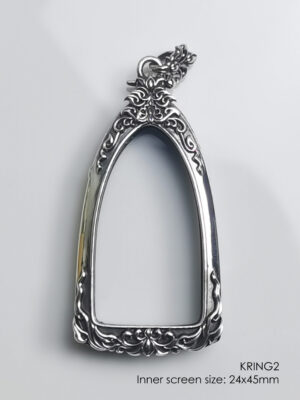 KRING2Silver925 Phra Kring amulet casing inner screen size 24x45mm