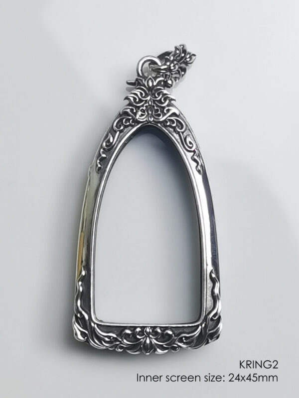 KRING2Silver925 Phra Kring amulet casing inner screen size 24x45mm