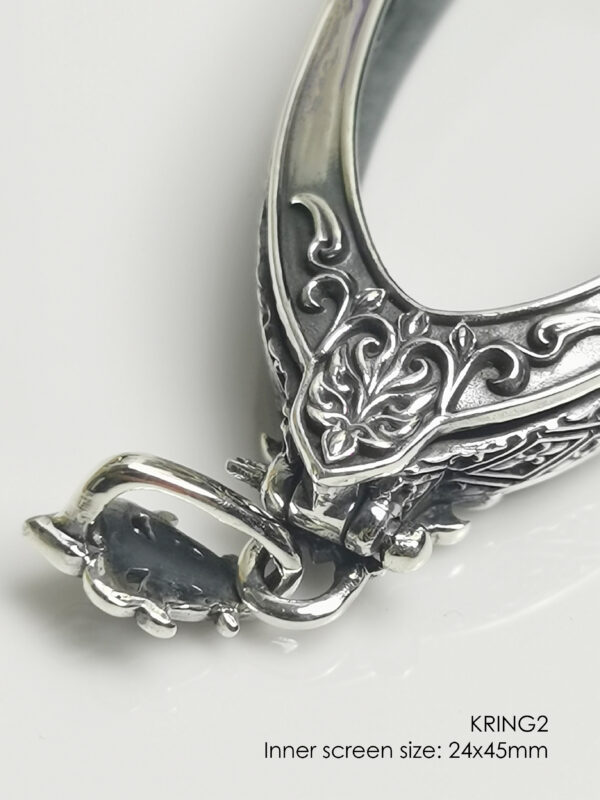 KRING2Silver925 Phra Kring amulet casing inner screen size 24x45mm - Image 5