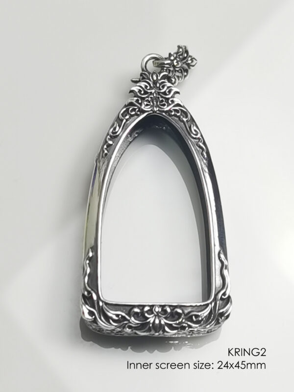 KRING2Silver925 Phra Kring amulet casing inner screen size 24x45mm - Image 13