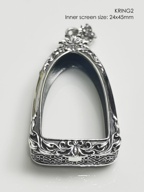 KRING2Silver925 Phra Kring amulet casing inner screen size 24x45mm - Image 12