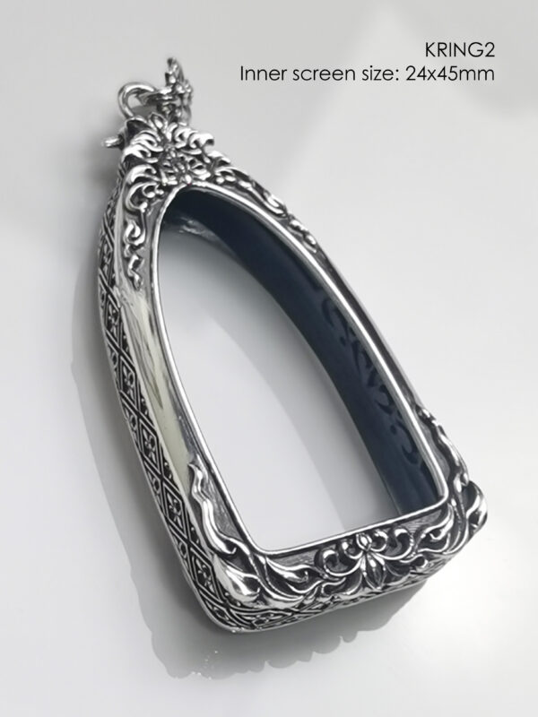 KRING2Silver925 Phra Kring amulet casing inner screen size 24x45mm - Image 11