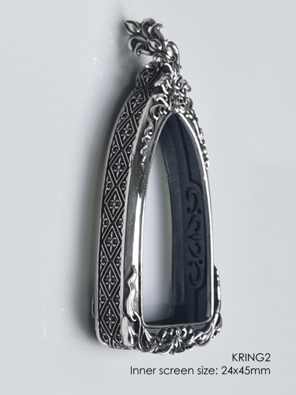 KRING2Silver925 Phra Kring amulet casing inner screen size 24x45mm - Image 10