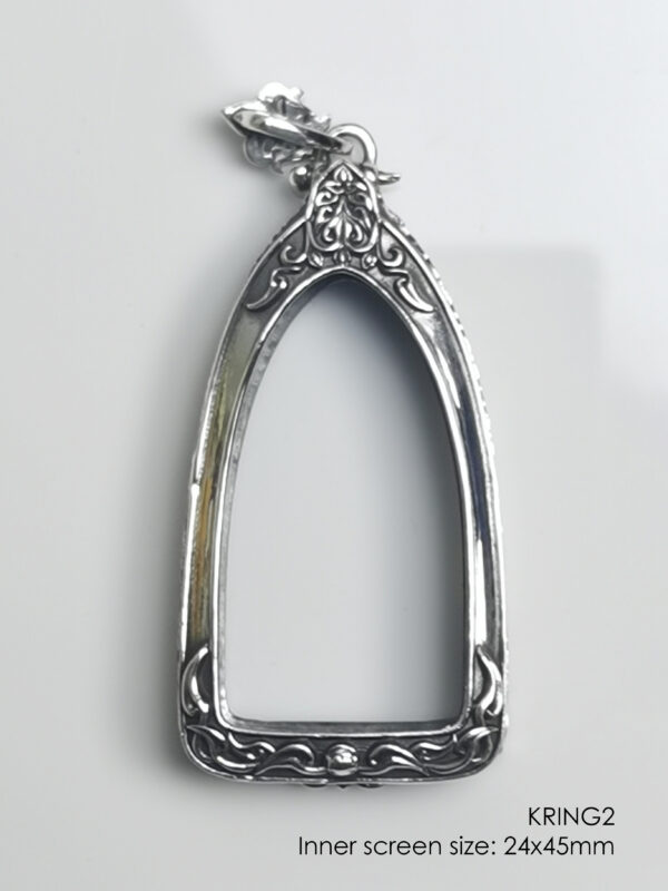 KRING2Silver925 Phra Kring amulet casing inner screen size 24x45mm - Image 8