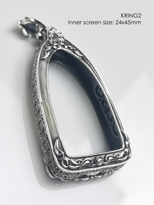KRING2Silver925 Phra Kring amulet casing inner screen size 24x45mm - Image 7