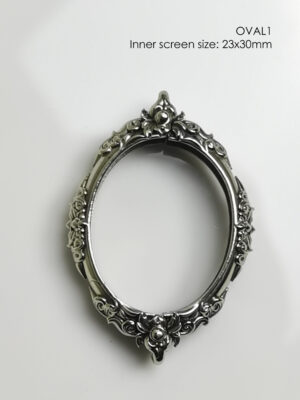 OVAL1Whitebrass Oval amulet casing inner screen size 23x30mm