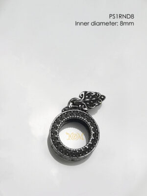 PS1RND8Whitebrass round amulet casing inner diameter 8mm
