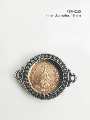 PSRND50Whitebrass round amulet casing inner diameter 18mm