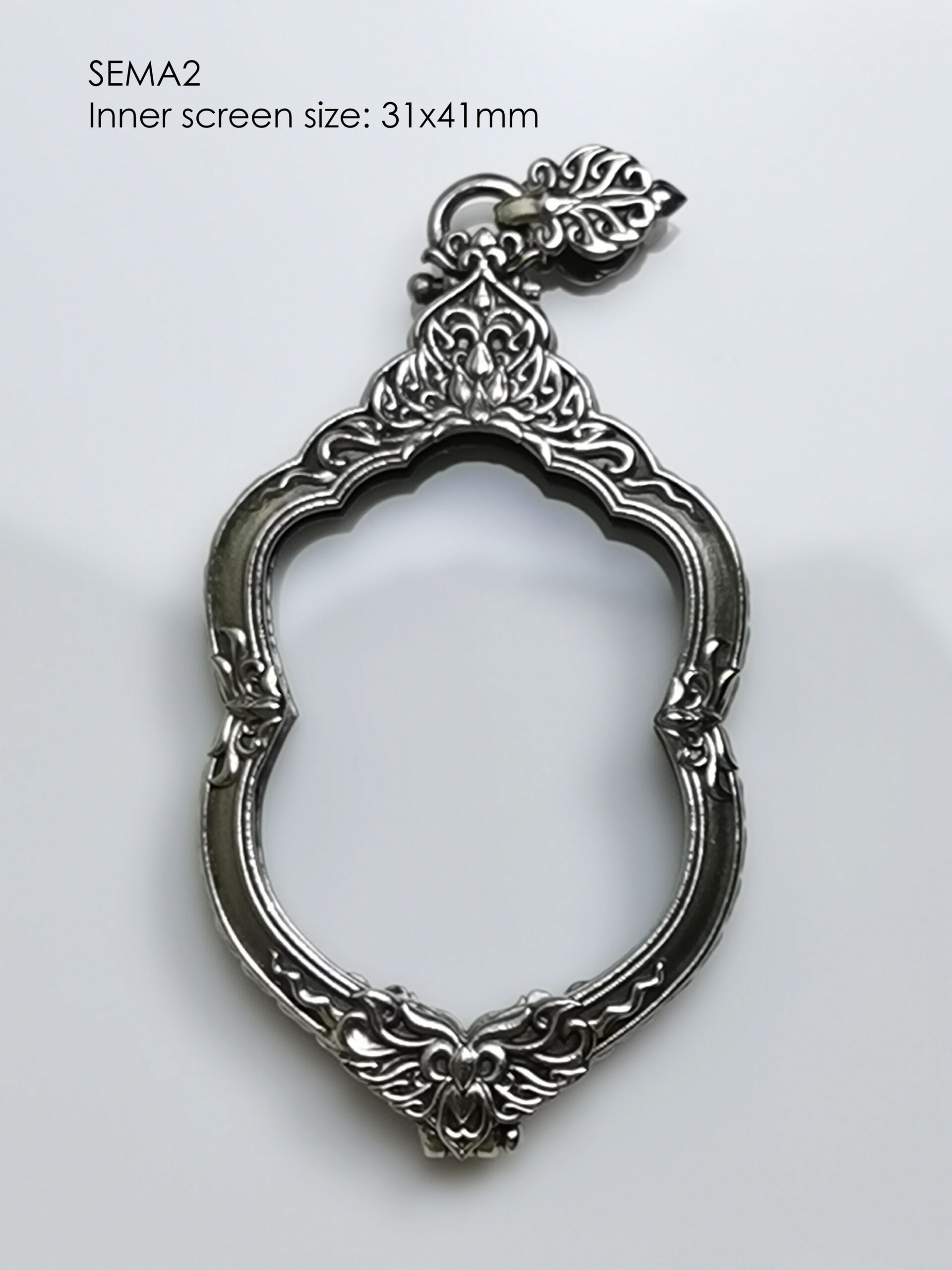 SEMA2Whitebrass Sema amulet casing 31x41mm