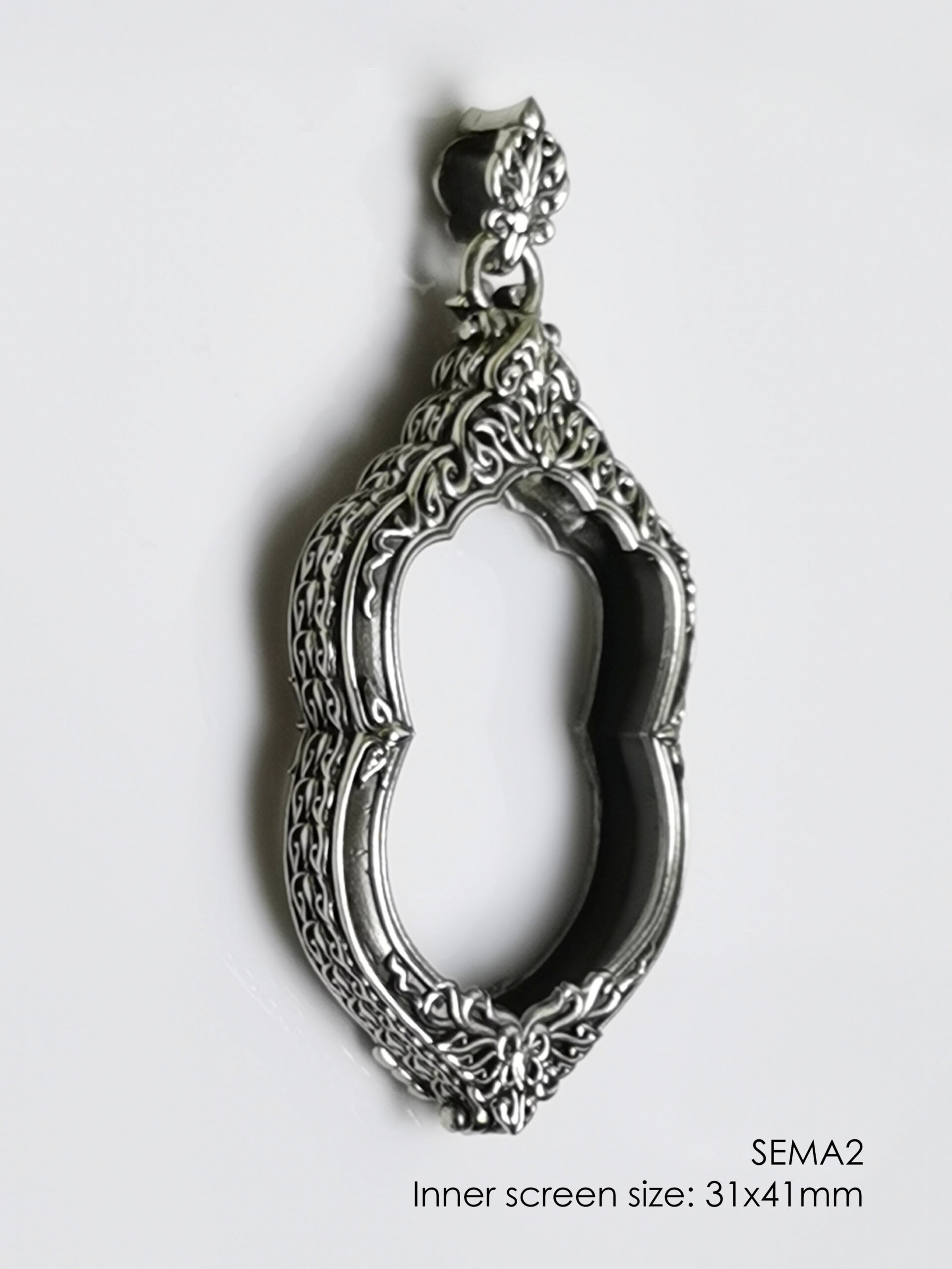 SEMA2Whitebrass Sema amulet casing 31x41mm - Image 7