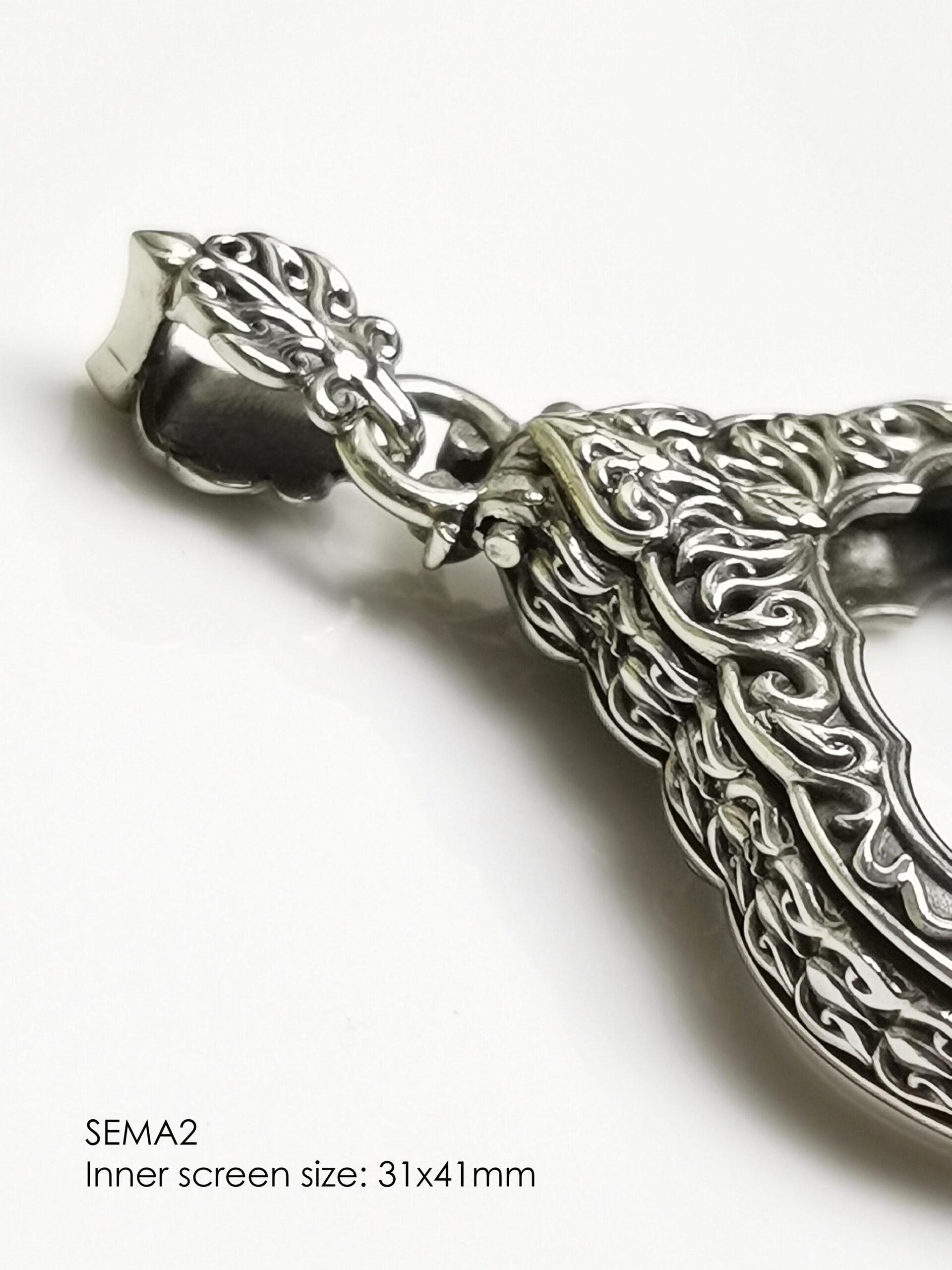 SEMA2Whitebrass Sema amulet casing 31x41mm - Image 6