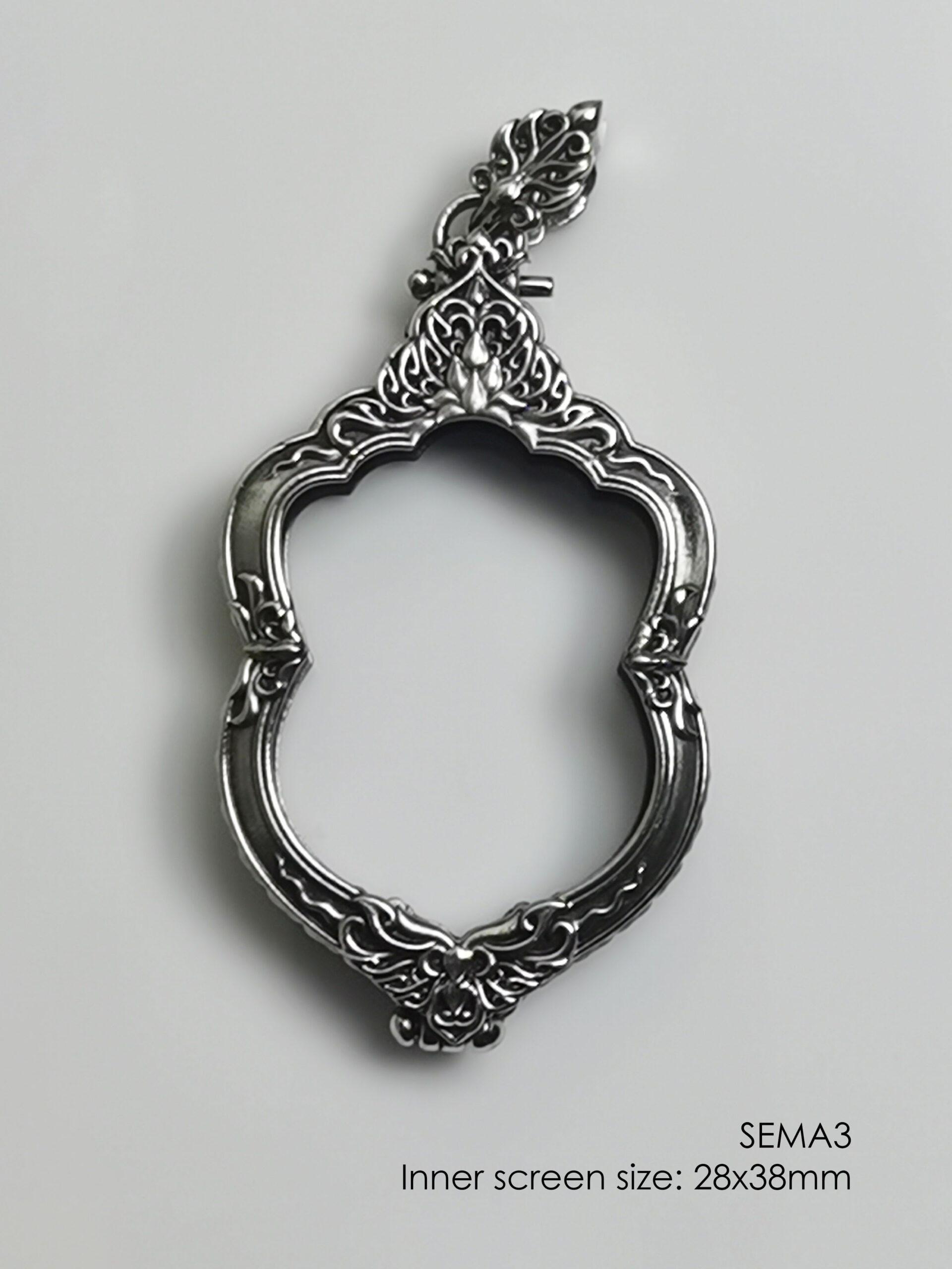 SEMA3Whitebrass Sema amulet casing 28x38mm - Image 2