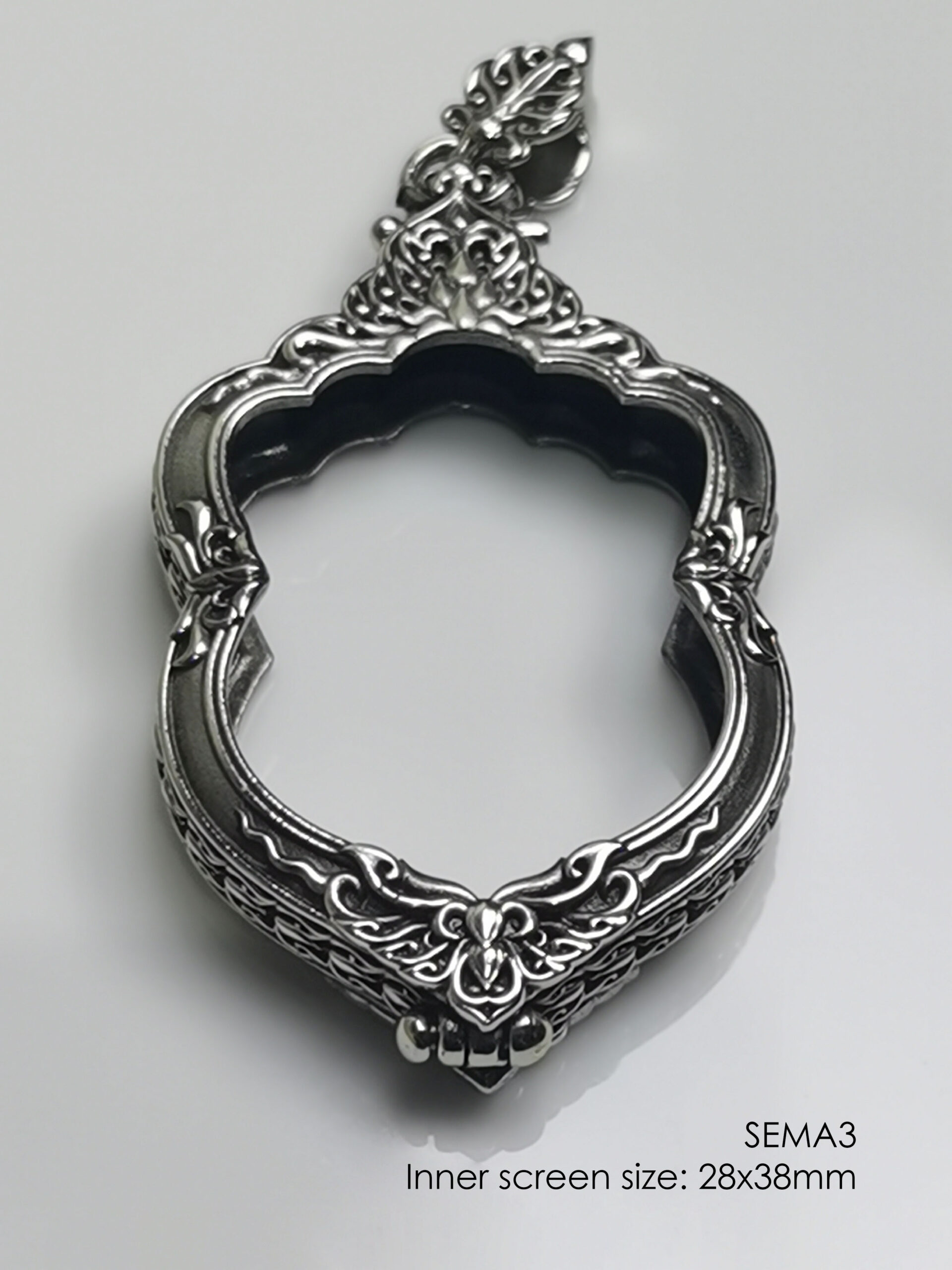 SEMA3Whitebrass Sema amulet casing 28x38mm - Image 13